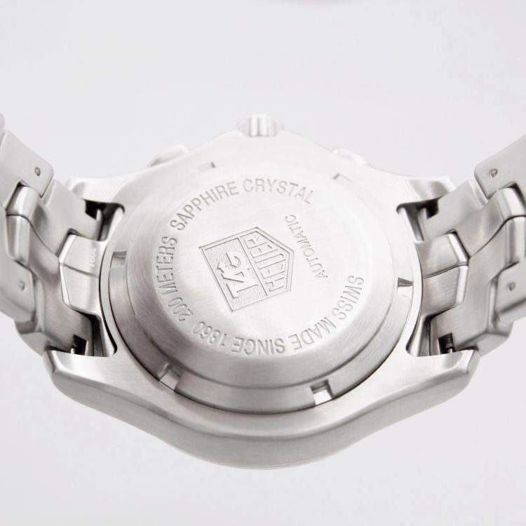 Pre Owned Tag Heuer Black Stainless Steel Link CJF2110.BA0576 Automatic Men's Wristwatch 42 mm