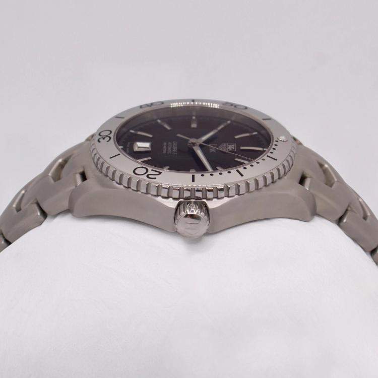Pre Owned Tag Heuer Brown Stainless Steel Link WJ201D Automatic Men's Wristwatch 42 mm