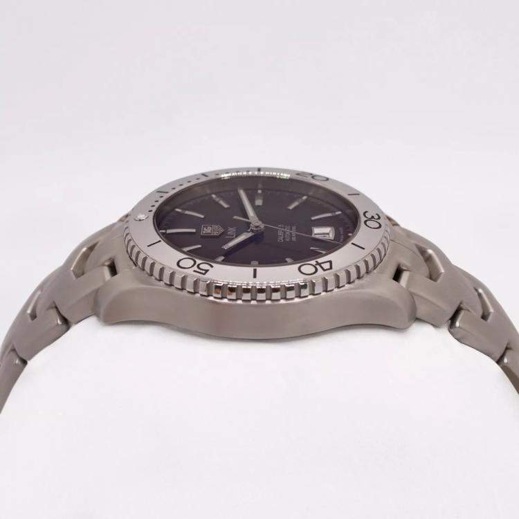 Pre Owned Tag Heuer Brown Stainless Steel Link WJ201D Automatic Men's Wristwatch 42 mm