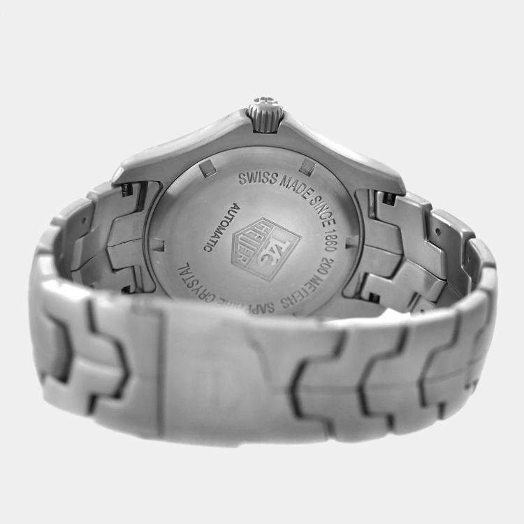 Pre Owned  Tag Heuer Silver Stainless Steel Link WJF2111 Automatic Men's Wristwatch 39mm Case