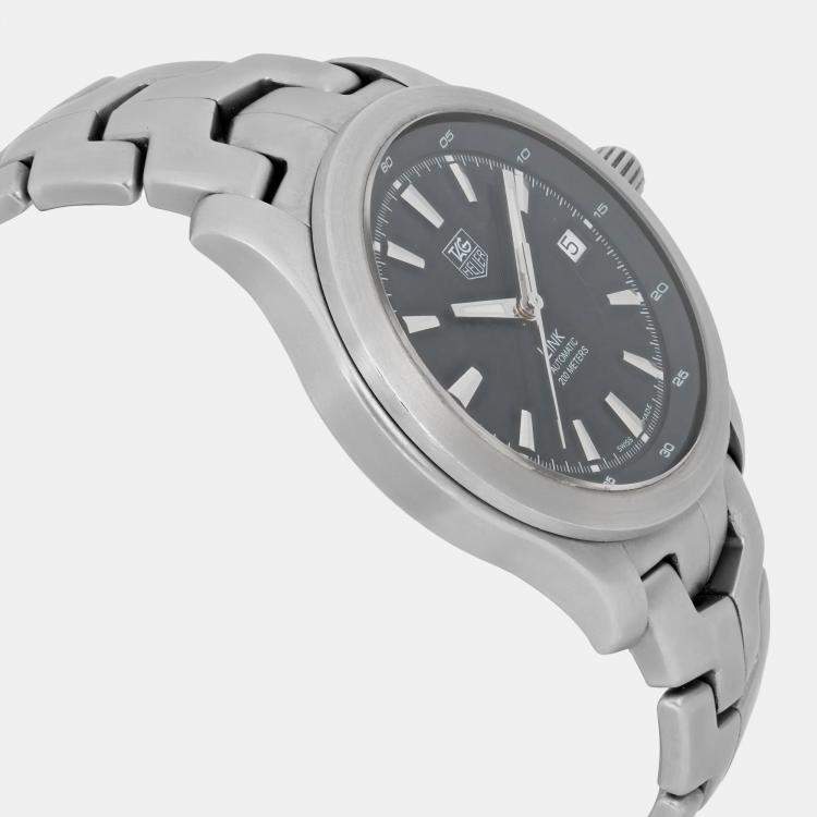 Pre Owned TAG Heuer Link WJF2110.BA0570 Automatic Black Dial Stainless Steel Men's Wristwatch 39 mm