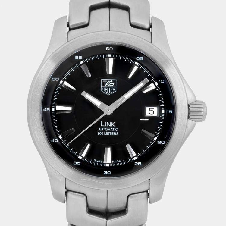 Pre Owned TAG Heuer Link WJF2110.BA0570 Automatic Black Dial Stainless Steel Men's Wristwatch 39 mm
