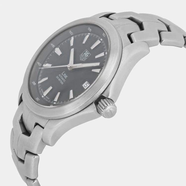 Pre Owned TAG Heuer Link WJF2110.BA0570 Automatic Black Dial Stainless Steel Men's Wristwatch 39 mm