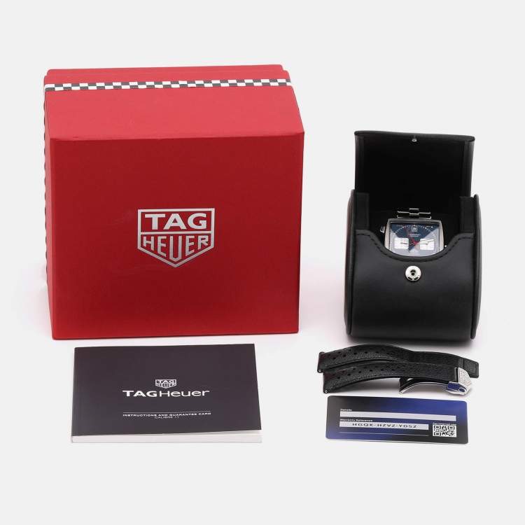 Pre Owned Tag Heuer Stainless Steel Silver Monaco WW2115 Automatic Chronograph Men's Wristwatch 39 mm