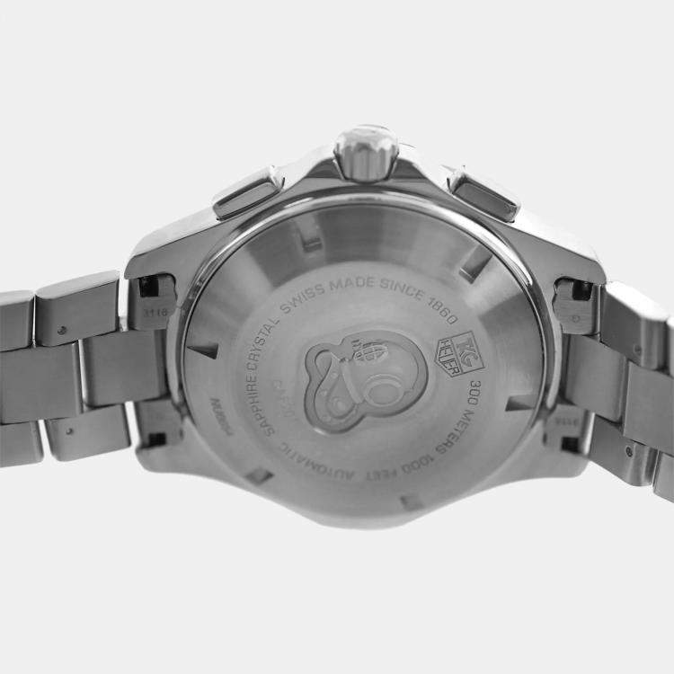 Pre Owned Tag Heuer Aquaracer CAF2011 Automatic Silver Stainless Steel Men's Wristwatch 44 mm