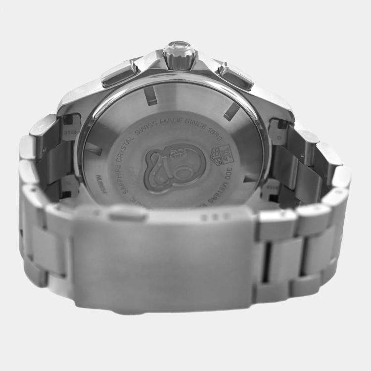 Pre Owned Tag Heuer Aquaracer CAF2011 Automatic Silver Stainless Steel Men's Wristwatch 44 mm