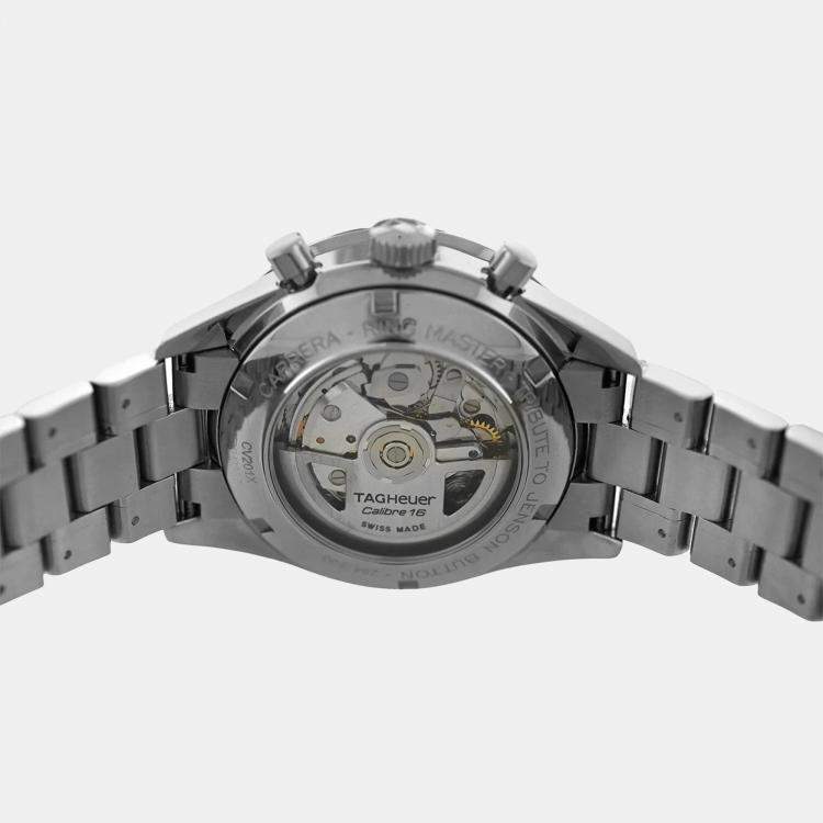 Pre Owned Tag Heuer Carrera CV201X Automatic Black Stainless Steel Men's Wristwatch 41 mm