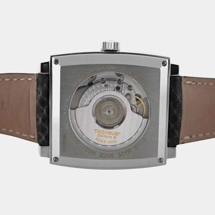 Pre Owned Tag Heuer Monaco WW2118.FC6216 Automatic Black Stainless Steel Men's Wristwatch 37 mm