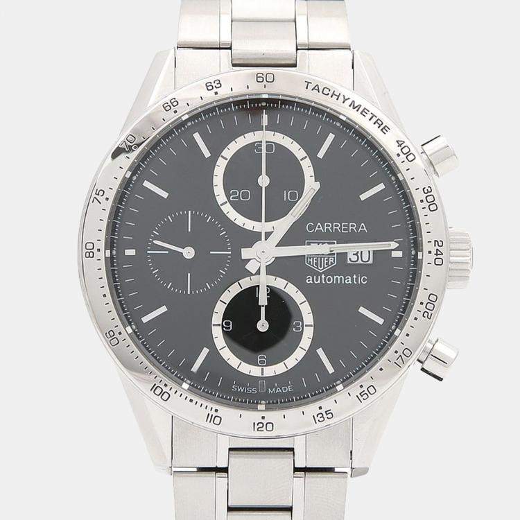 Pre Owned Tag Heuer Carrera CV2016-2 Automatic Stainless Steel Men's Wristwatch 41.5 mm