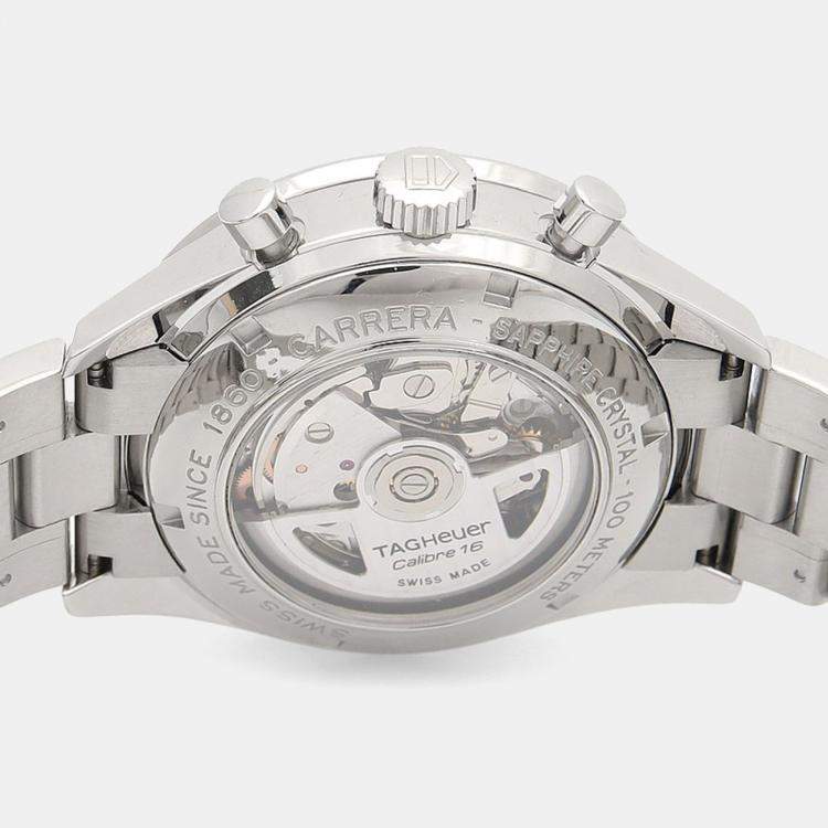 Pre Owned Tag Heuer Carrera CV2016-2 Automatic Stainless Steel Men's Wristwatch 41.5 mm