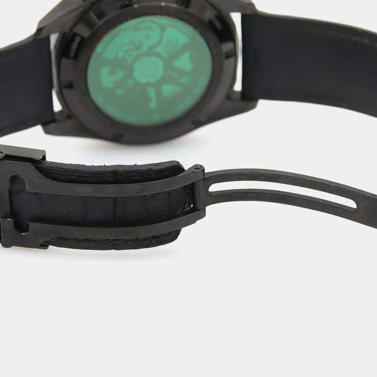 Pre Owned Tag Heuer Carrera Japan Edition Chronograph CBN2A1G Automatic Black Stainless Steel Men's Wristwatch 44mm