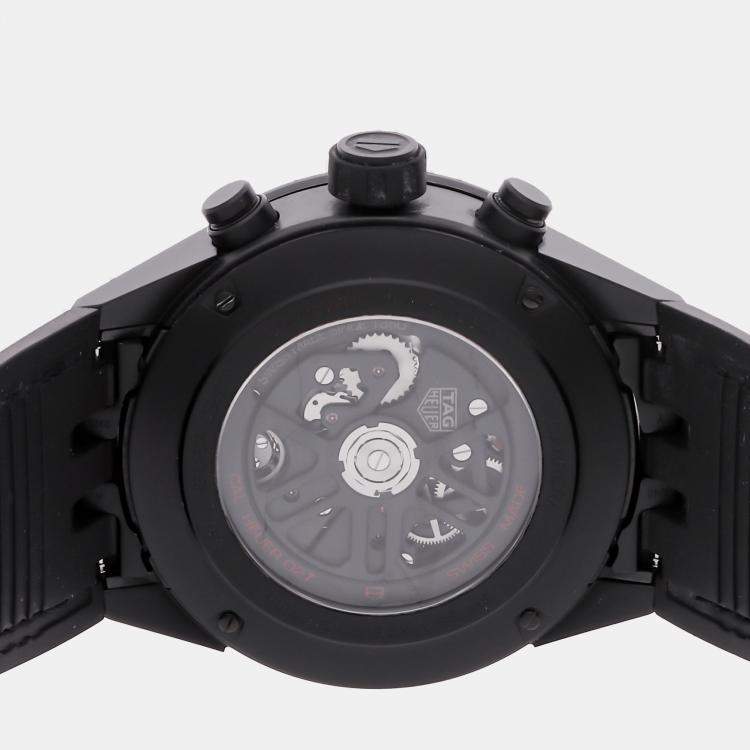 Pre Owned Pre-Owned Tag Heuer Carrera Chronograph Tourbillon CAR5A90.FC6415 Black Automatic Ceramic Men's Wristwatch 45 MM