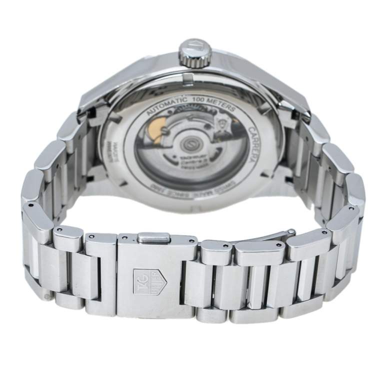 Pre Owned TAG Heuer Blue Stainless Steel Carrera Calibre 5 WAR201E.BA0723 Men's Wristwatch 41 mm