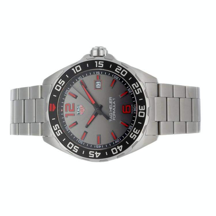 Tag Heuer Gray Red Stainless Steel Formula 1 Waz1018 Ba0842 Men S Wristwatch 43 Mm Tag Heuer Tlc