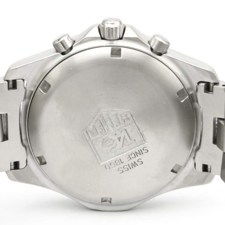 Pre Owned Tag Heuer Blue Stainless Steel 2000 Exclusive Chronograph CN1112 Quartz Men's Wristwatch 38 MM