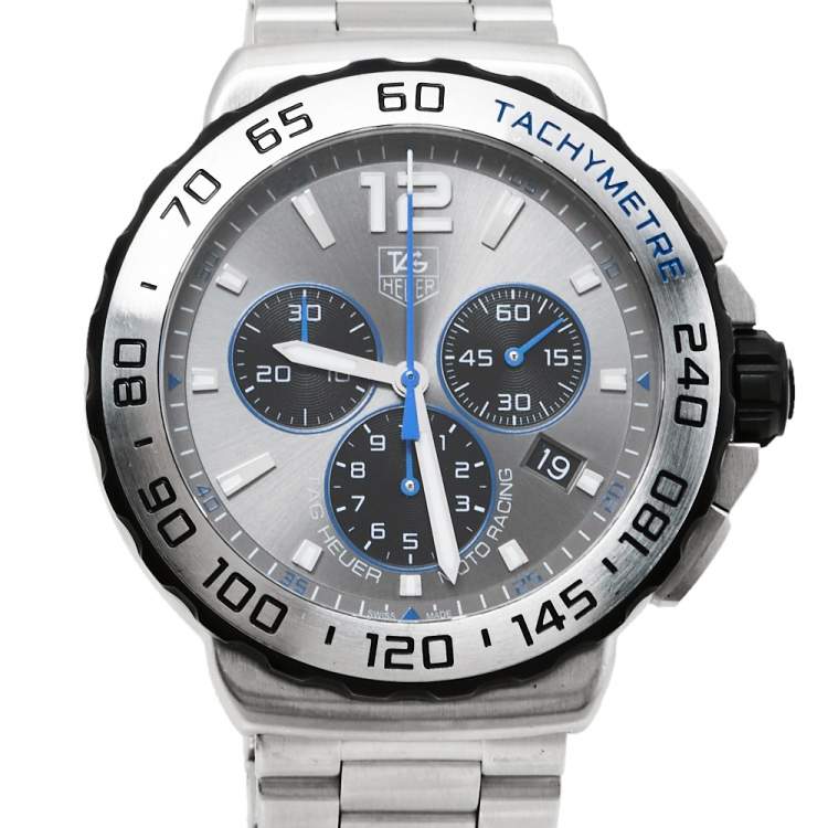 Pre Owned Tag Heuer Grey Stainless Steel Formula 1 CAU1119.BA0858 Men's Wristwatch 42 mm