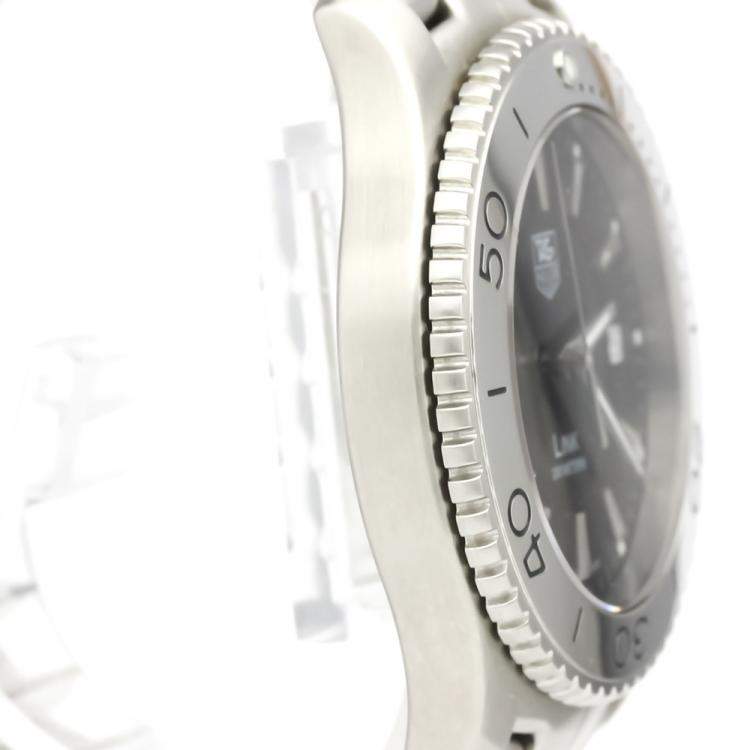 Pre Owned Tag Heuer Black Stainless Steel Link Quartz WJ1110 Men's Wristwatch 39 MM
