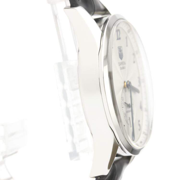 Pre Owned Tag Heuer Silver Stainless Steel Carrera WAS2111 Automatic Men's Wristwatch 39 MM