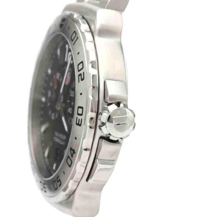 مملوكة مسبقًا Tag Heuer Black Stainless Steel Formula 1 Grand Date Men's Wristwatch WAU111A Men's Wristwatch 42 MM