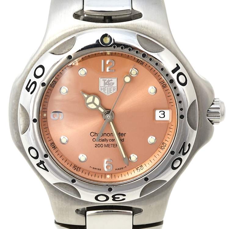 Pre Owned Tag Heuer Salmon Stainless Steel Kirium WL5114.BA0701 Men's Wristwatch 38 mm
