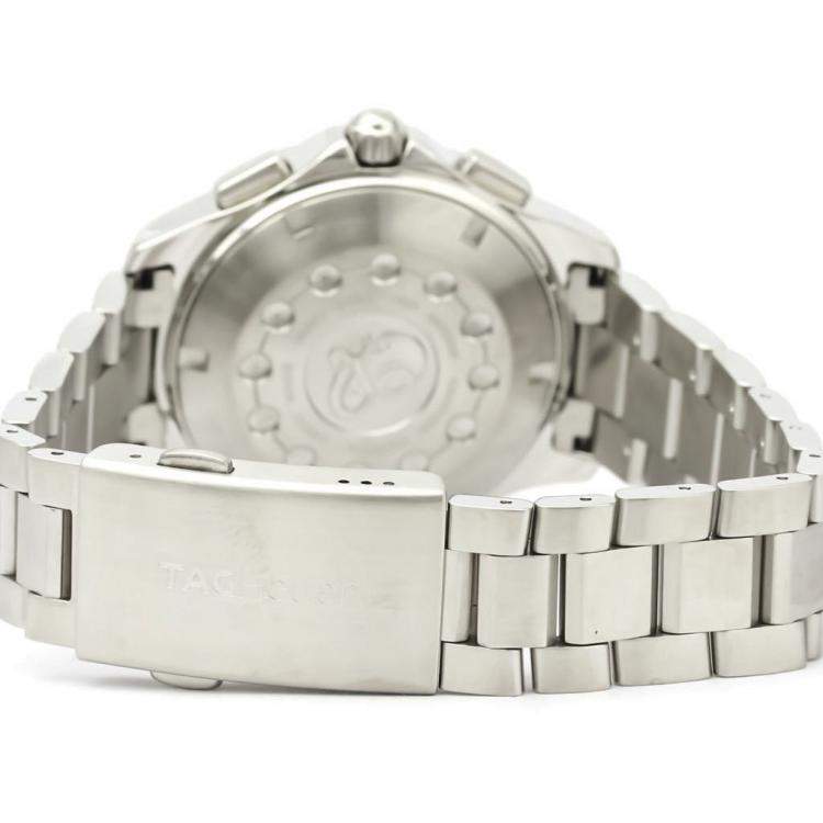 Pre Owned Tag Heuer Yellow Stainless Steel Aquaracer Chronotimer CAF1011 Men's Wristwatch 43 MM
