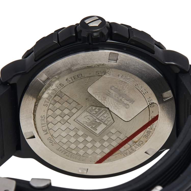 Pre Owned Tag Heuer Black PVD Plated Stainless Steel Formula 1 CAU111E Men's Wristwatch 42 mm