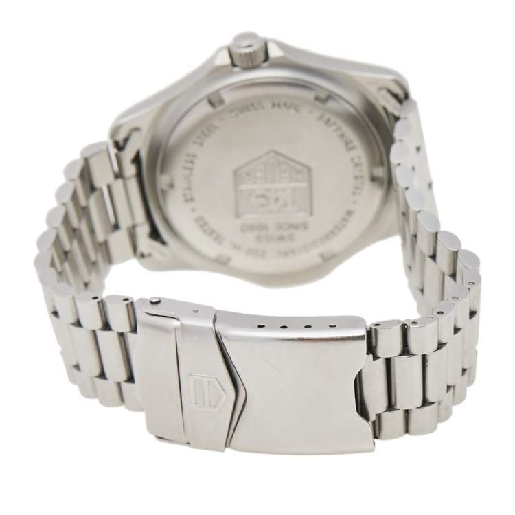 Pre Owned Tag Heuer Black Stainless Steel Professional WE1110-R Men's Wristwatch 38 mm