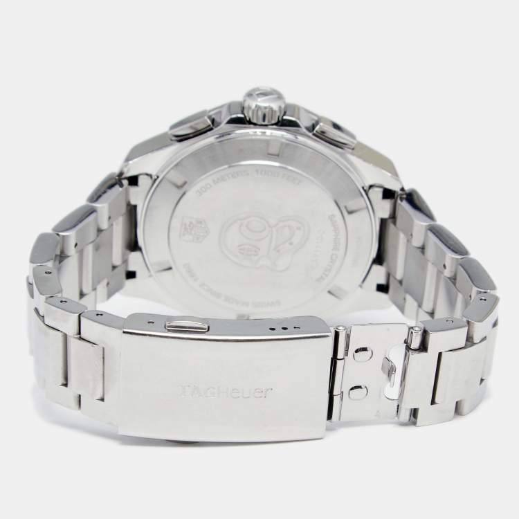 Pre Owned Tag Heuer Black Stainless Steel Aquaracer CAY110.0 Men's Wristwatch 43 mm