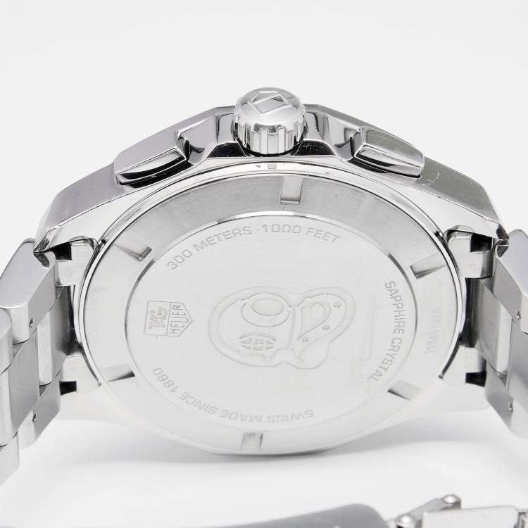 Pre Owned Tag Heuer Black Stainless Steel Aquaracer CAY110.0 Men's Wristwatch 43 mm