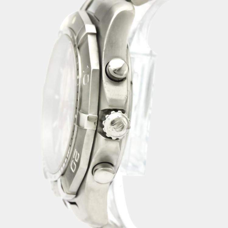 مملوكة مسبقًا Tag Heuer Blue Stainless Steel Aquaracer Chronograph Quartz CAF1112 Men's Wristwatch 42 MM