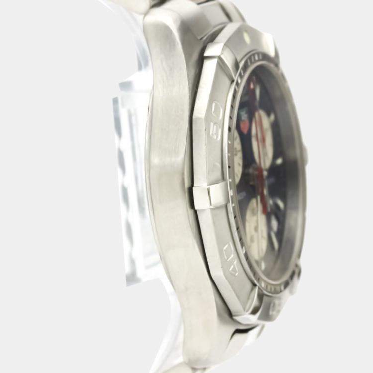 مملوكة مسبقًا Tag Heuer Blue Stainless Steel Aquaracer Chronograph Quartz CAF1112 Men's Wristwatch 42 MM