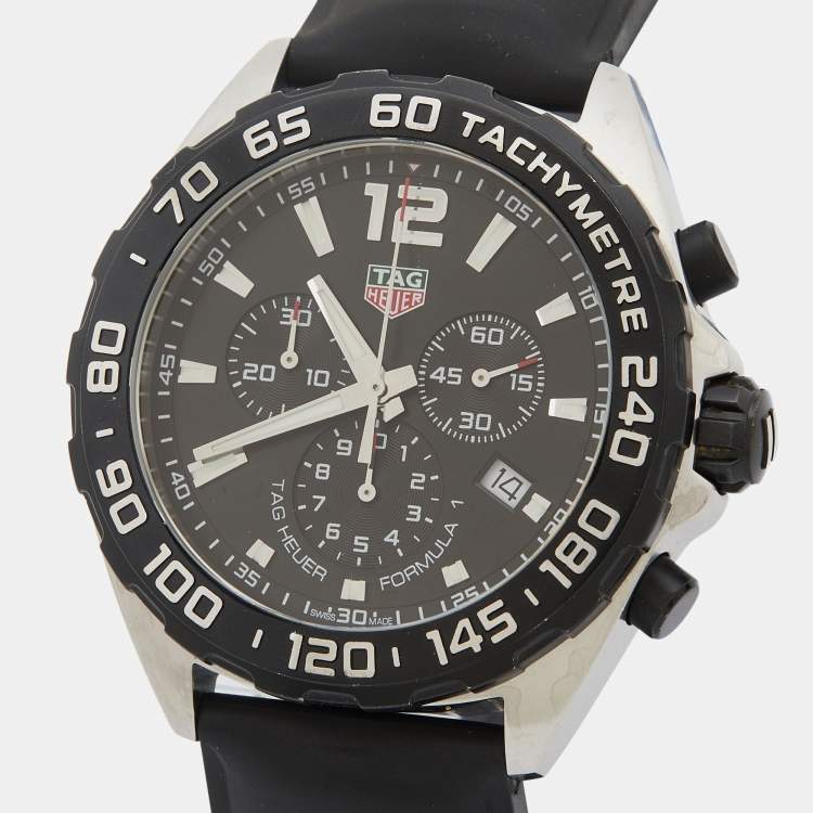 Pre Owned TAG Heuer Black Two-Tone Stainless Steel Rubber Formula 1 CAZ1010.FT8024 Men's Wristwatch 43 mm