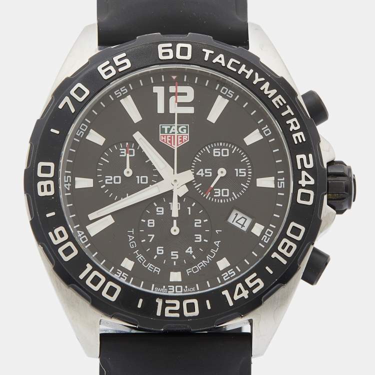 Pre Owned TAG Heuer Black Two-Tone Stainless Steel Rubber Formula 1 CAZ1010.FT8024 Men's Wristwatch 43 mm