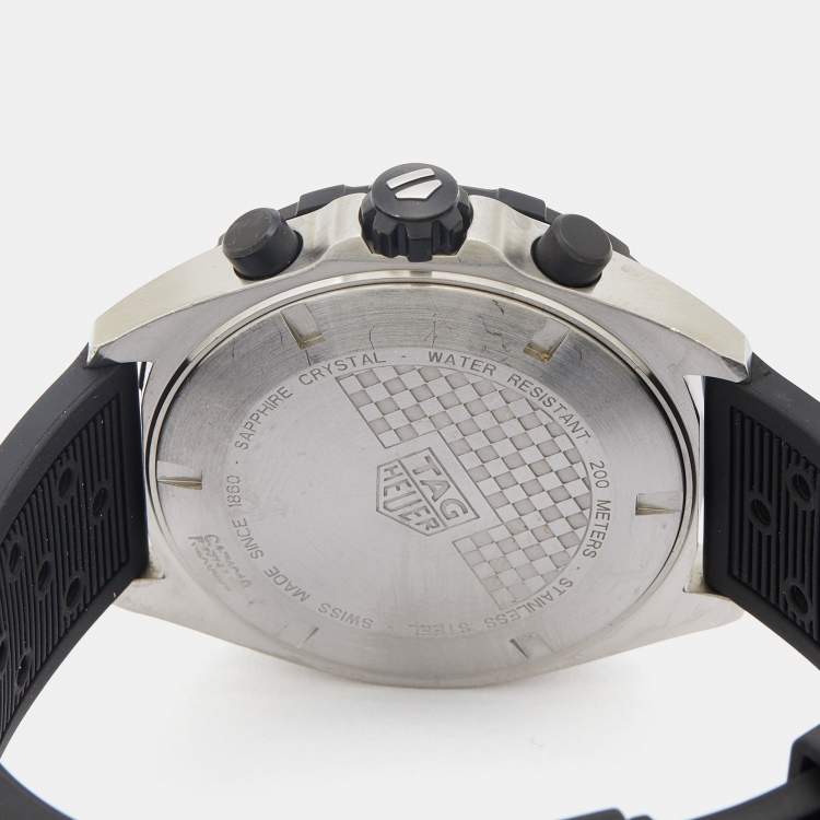 Pre Owned TAG Heuer Black Two-Tone Stainless Steel Rubber Formula 1 CAZ1010.FT8024 Men's Wristwatch 43 mm