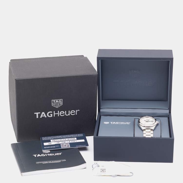 Pre Owned Tag Heuer Mother Of Pearl Diamond Stainless Steel Formula 1 WBJ1319.BA0666 Women's Wristwatch 35 mm