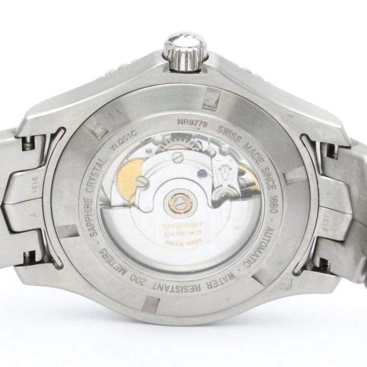 Pre Owned Tag Heuer Blue Stainless Steel Link Calibre WJ201C Men's Wristwatch 42 mm