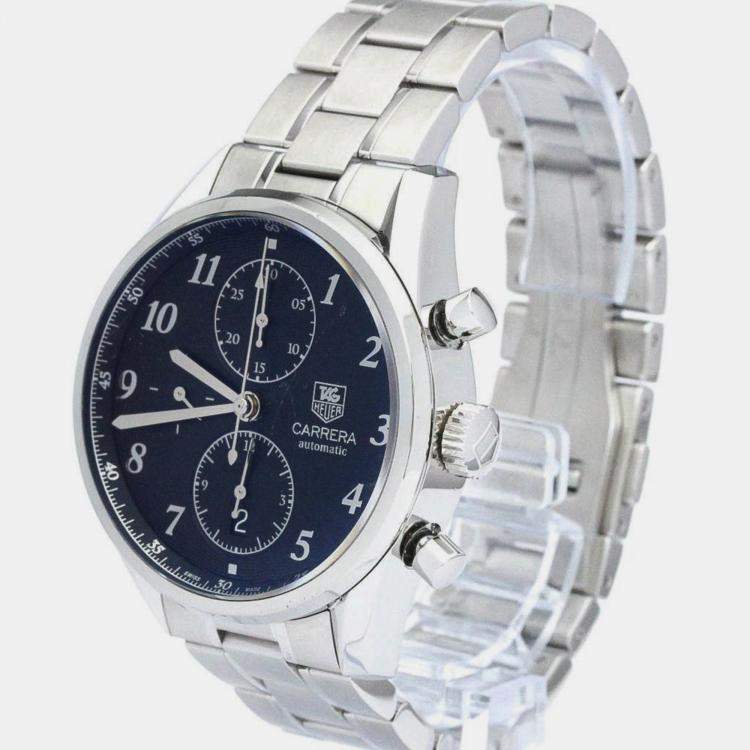 Tag Heuer Black Stainless Steel Carrera CAS2110 Automatic Men s