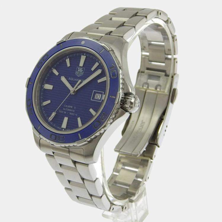 Tag Heuer Blue Stainless Steel Aquaracer WAK2111 Automatic Men s