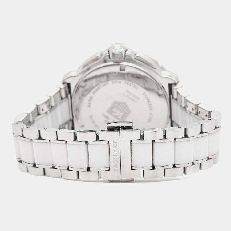 Pre Owned TAG Heuer White Ceramic Diamond Stainless Steel Formula 1 CAH1211.BA0863 Women's Wristwatch 41 mm