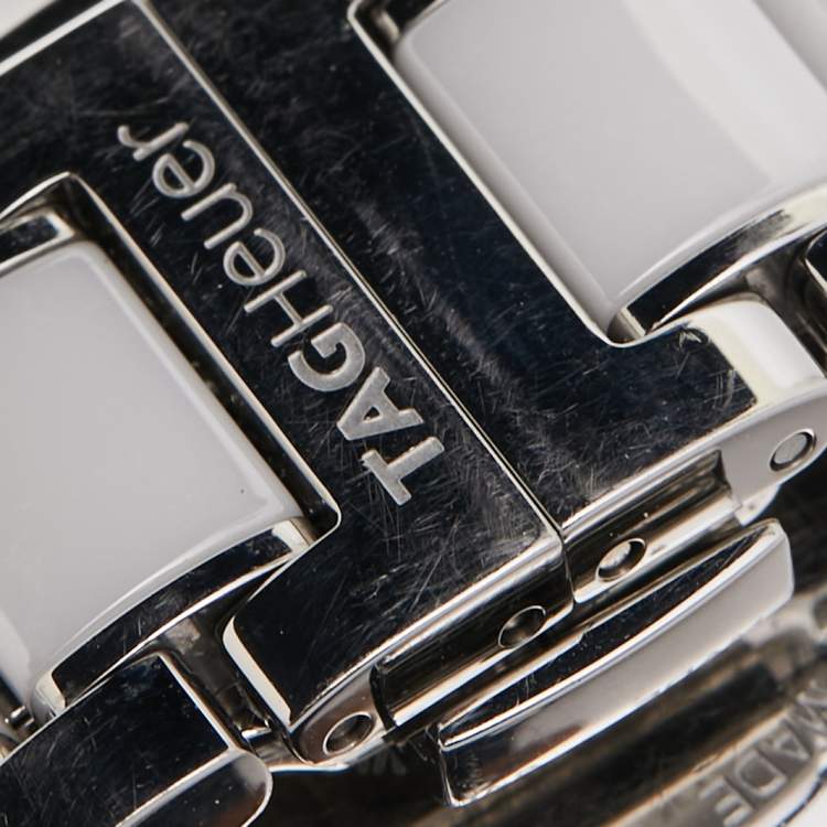 Pre Owned TAG Heuer White Ceramic Diamond Stainless Steel Formula 1 CAH1211.BA0863 Women's Wristwatch 41 mm