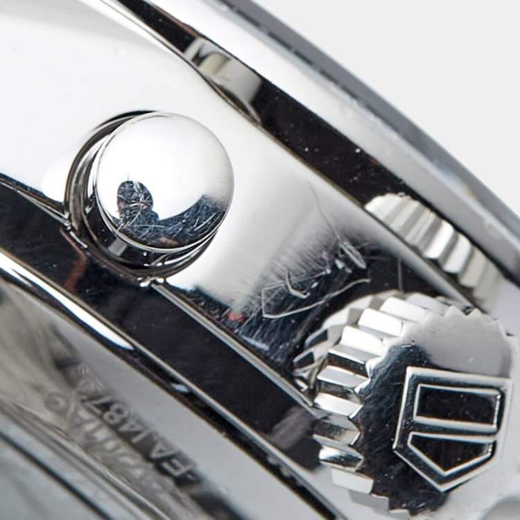 Pre Owned TAG Heuer Black Stainless Steel Juan Manual Fangio Edition Carrera CV201AG.BA0725 Men's Wristwatch 41 mm