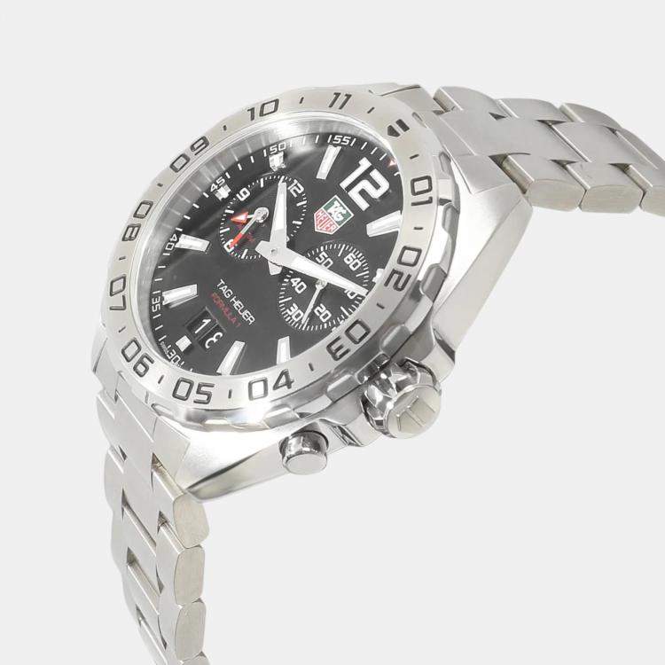 Pre Owned Tag Heuer Black Stainless Steel Formula 1 WAZ111A.BA0875 Quartz Men's Wristwatch 41 mm