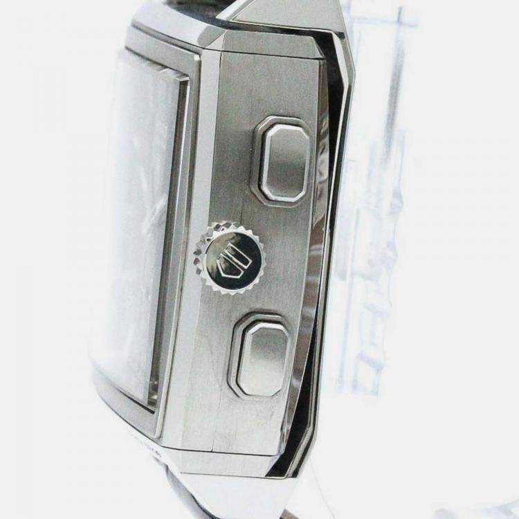 Pre Owned Tag Heuer Black Stainless Steel Monaco CW9110 Manual Winding Men's Wristwatch 40 mm