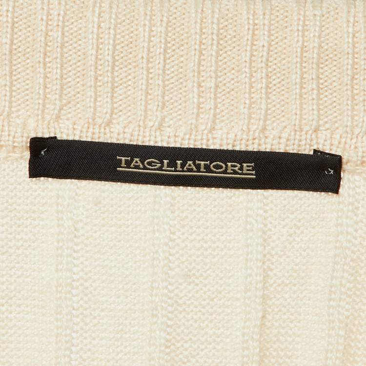 مملوكة مسبقًا Tagliatore Peach Melange Knit Polo T-Shirt L
