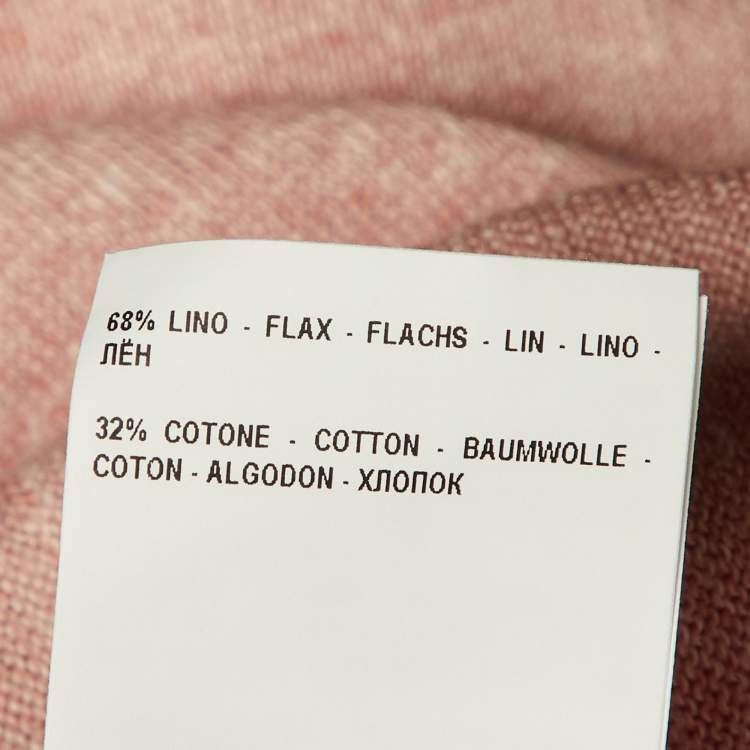 مملوكة مسبقًا Tagliatore Peach Melange Knit Polo T-Shirt L