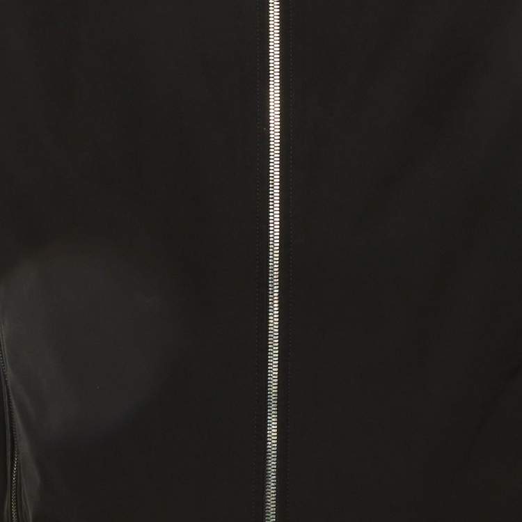 Pre Owned Theory Black Taffeta City Bomber Jacket M