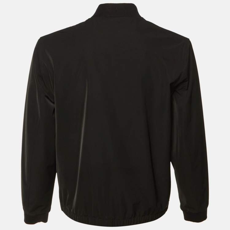 Pre Owned Theory Black Taffeta City Bomber Jacket M