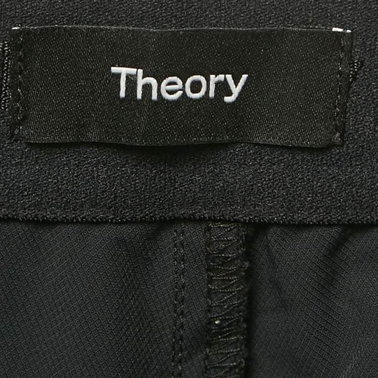 Pre Owned Theory Black Nylon Zipped Pocket Joggers XL