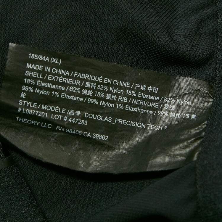 Pre Owned Theory Black Nylon Zipped Pocket Joggers XL