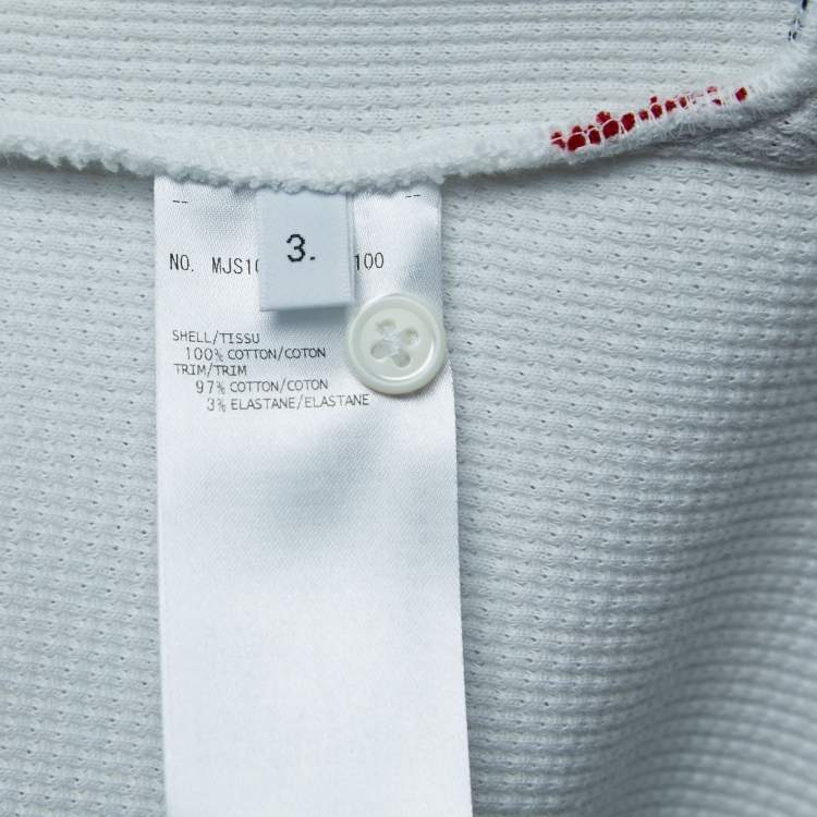 Pre Owned Thom Browne White Waffle Knit Turtleneck Sweater L